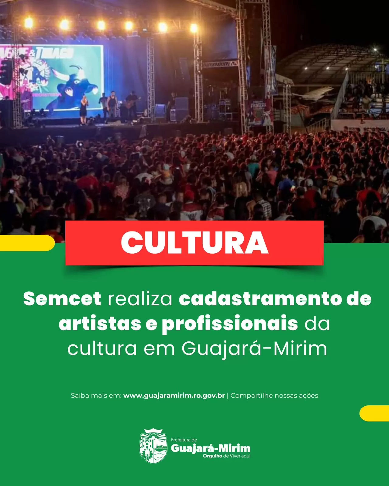 Semcet realiza cadastramento de artistas e profissionais da cultura em Guajará-Mirim